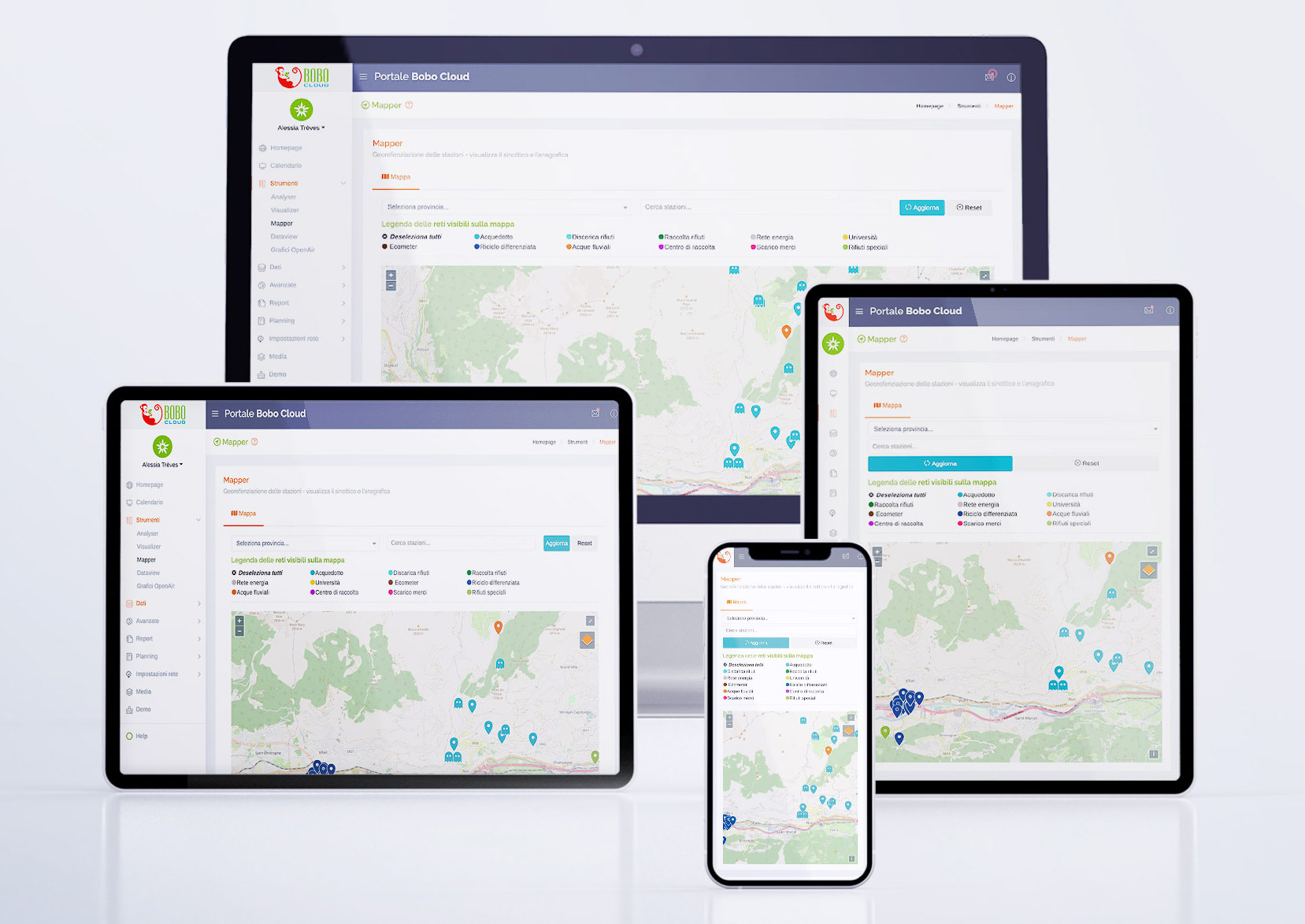 Bobo Cloud su desktop, tablet e smartphone